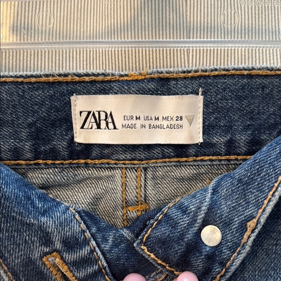 Zara Button Front Denim. Mini Skirt - Picture 6 of 6